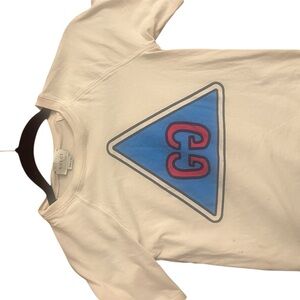 Gucci Kids Cream Tee with Blue and Red Graphic